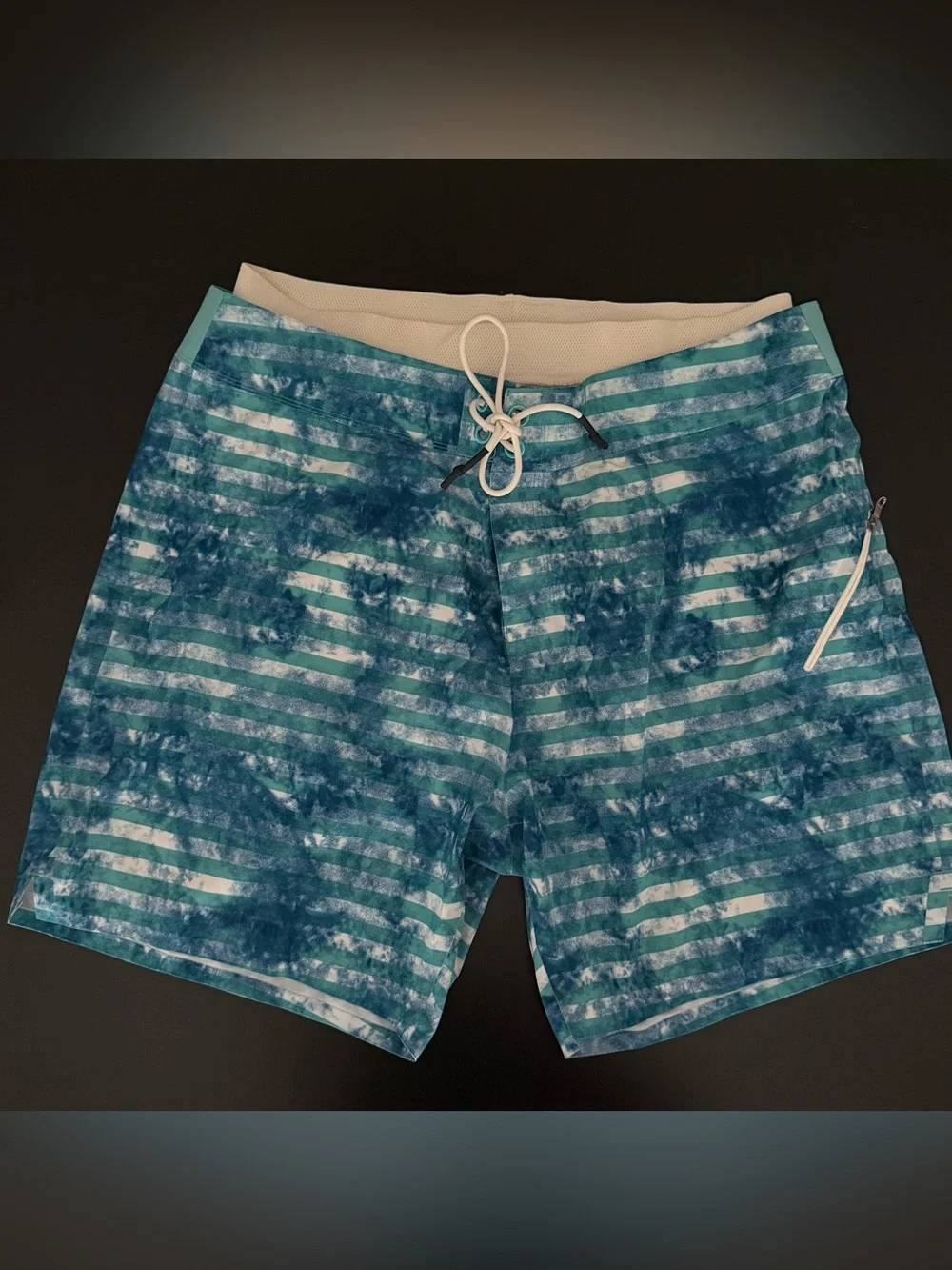 Lululemon Current State Board Shorts Blue Teal Striped Men’s 40